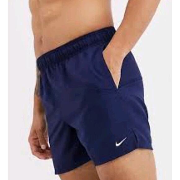Nike Swim 5 Inch Volleyball Shorts Trunks NESSA560 Midnight Navy - Picture 1 of 8
